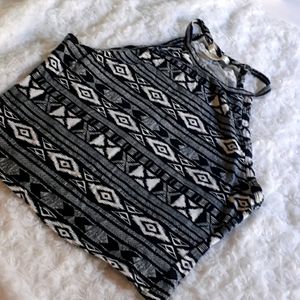 Aztec Print Crop Top